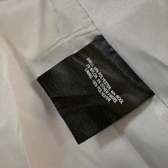 T Tahari Womens S ? Oversized Drape Collar Pea Coat Wool Blend Gray Winter Fall - Picture 10 of 12